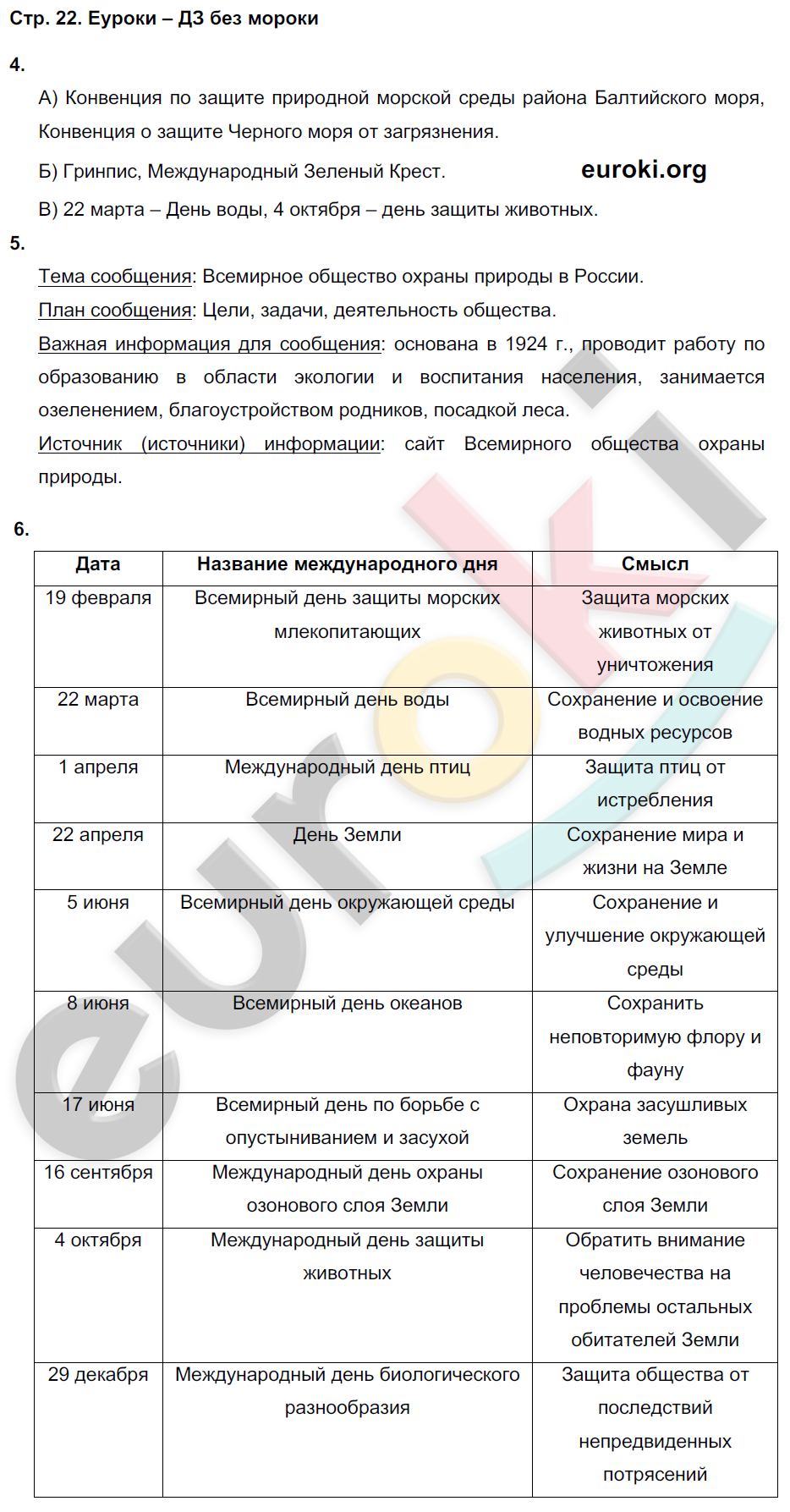 Рабочая тетрадь по окружающему миру 4 класс. Часть 1, 2. ФГОС Плешаков, Крючкова Страница 22