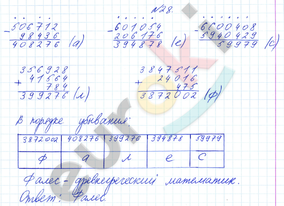 Математика 4 класс. Часть 1, 2, 3. ФГОС Петерсон Задание 28