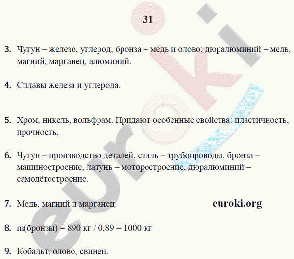 Рабочая тетрадь по химии 9 класс. ФГОС Микитюк. К учебнику Габриелян Страница 31