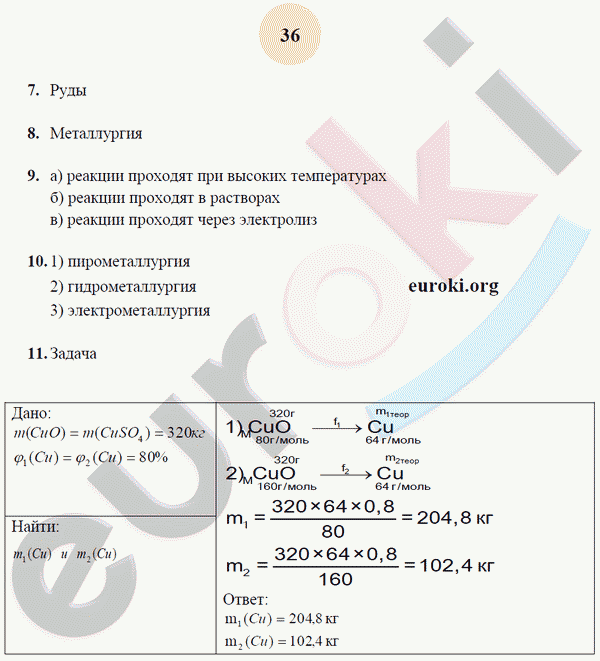 Рабочая тетрадь по химии 9 класс. ФГОС Микитюк. К учебнику Габриелян Страница 36