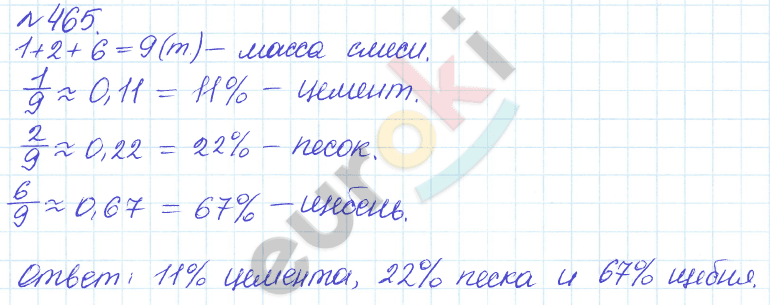 Сборник задач и упражнений по математике 6 класс Гамбарин Зубарева Задание 465