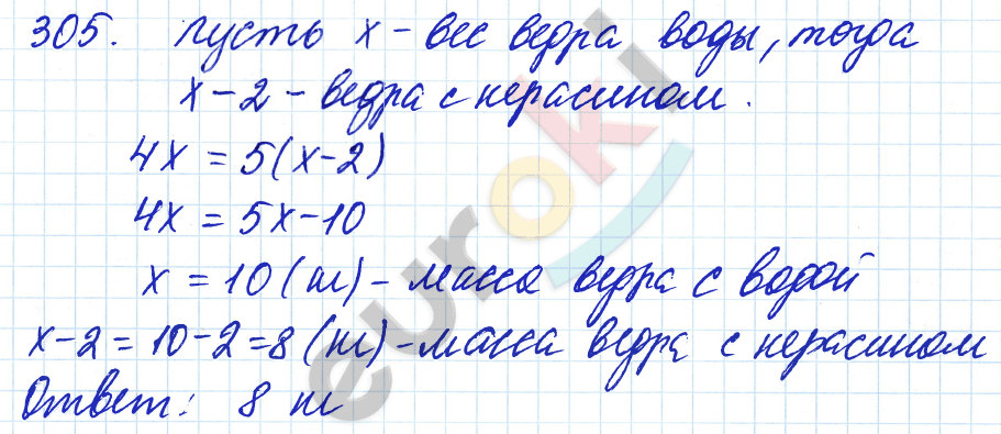 Дидактические материалы по математике 6 класс Чесноков, Нешков Вариант 305