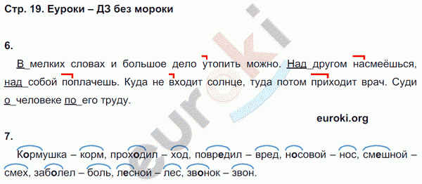 Проверочные работы по русскому языку 4 класс. Часть 1, 2 Тихомирова. К учебнику Рамзаевой Страница 19