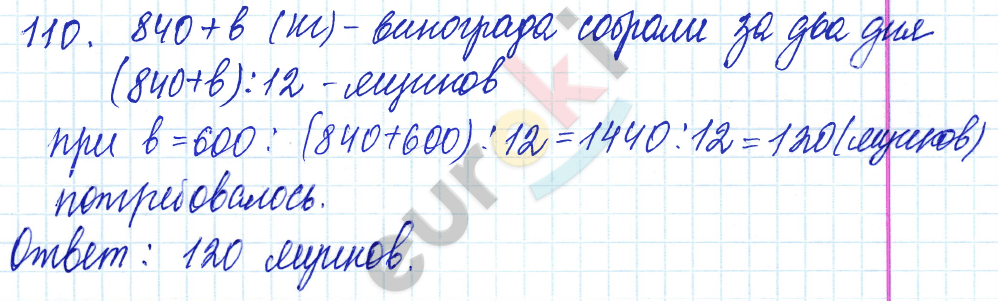Дидактические материалы по математике 5 класс Чесноков, Нешков Вариант 110
