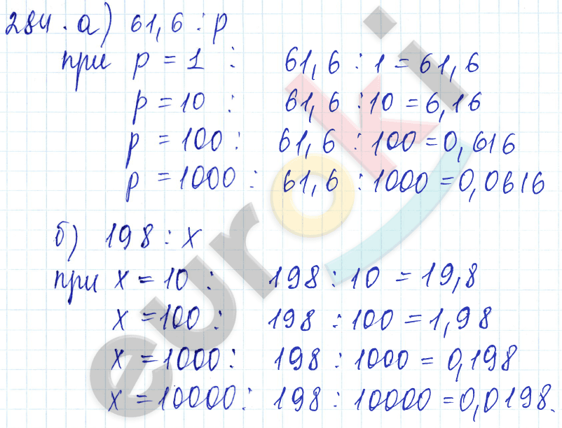 Дидактические материалы по математике 5 класс Чесноков, Нешков Вариант 284