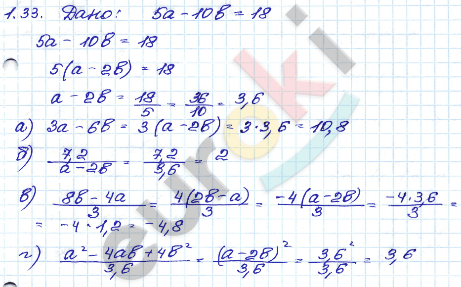 Алгебра 8 класс. ФГОС Мордкович, Александрова, Мишустина Задание 33