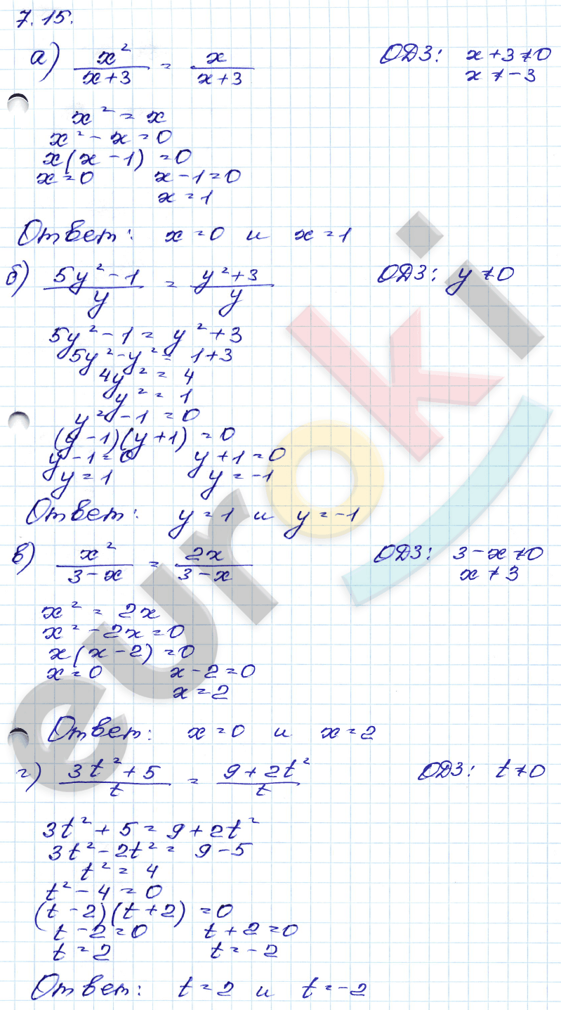 Алгебра 8 класс. ФГОС Мордкович, Александрова, Мишустина Задание 15