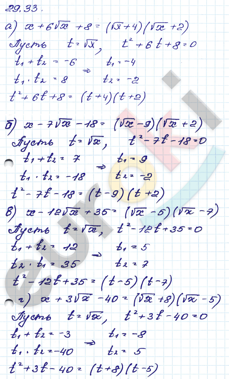 Алгебра 8 класс. ФГОС Мордкович, Александрова, Мишустина Задание 33