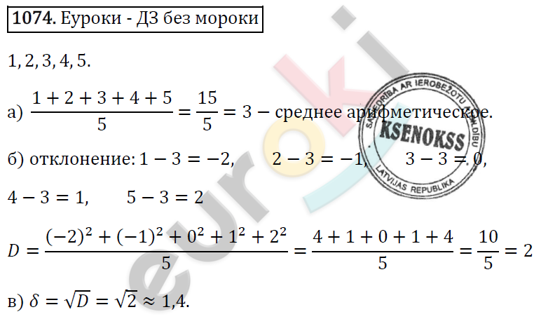 Алгебра 8 класс. ФГОС Макарычев, Миндюк, Нешков Задание 1074