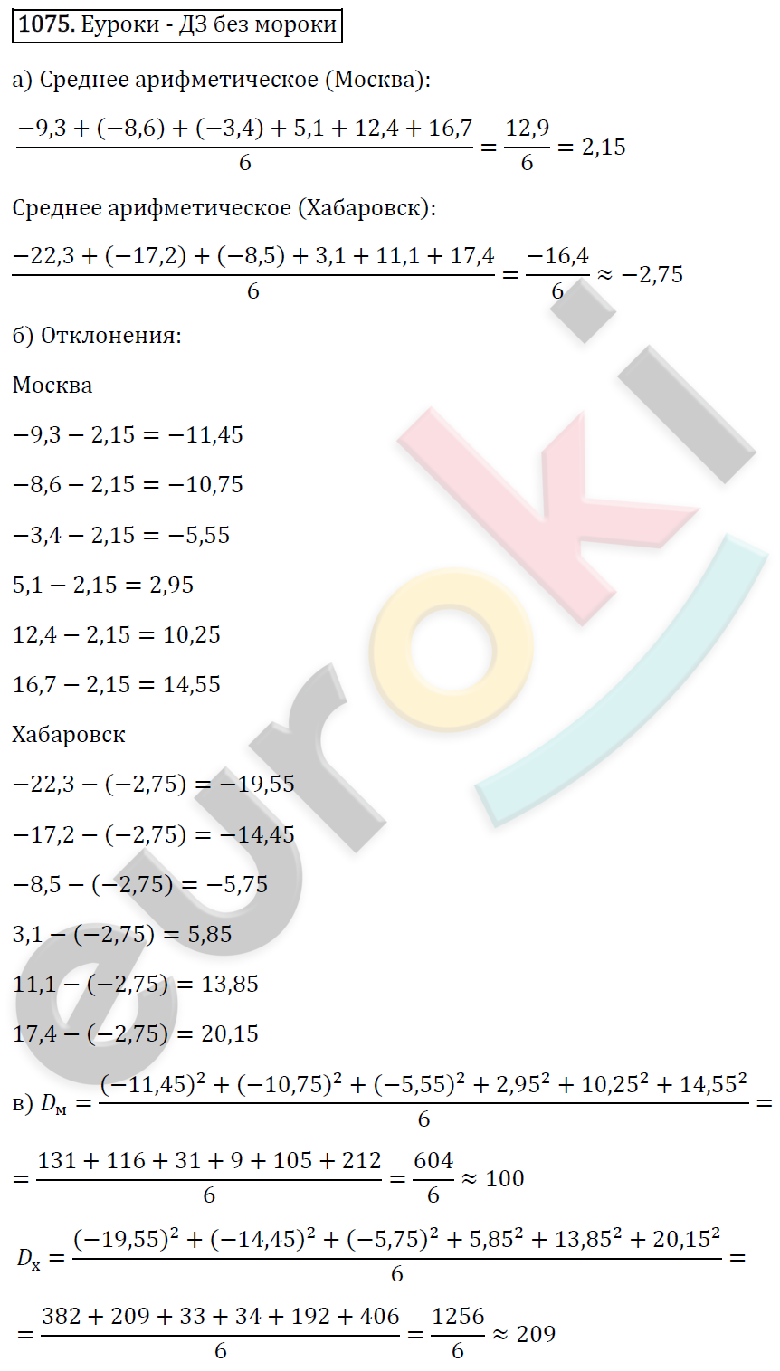 Алгебра 8 класс. ФГОС Макарычев, Миндюк, Нешков Задание 1075