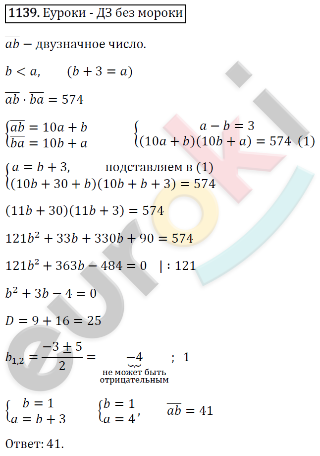 Алгебра 8 класс. ФГОС Макарычев, Миндюк, Нешков Задание 1139