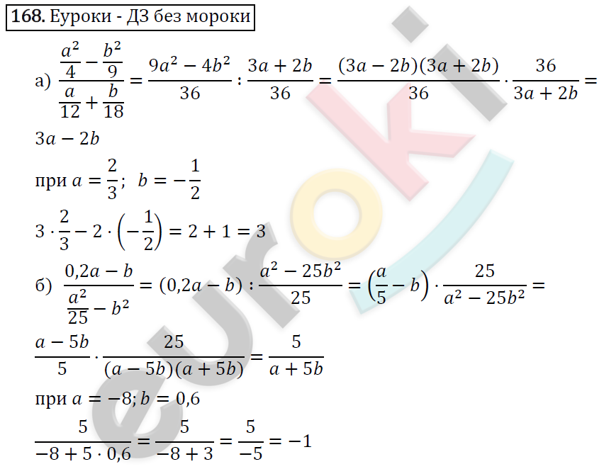 Алгебра 8 класс. ФГОС Макарычев, Миндюк, Нешков Задание 168