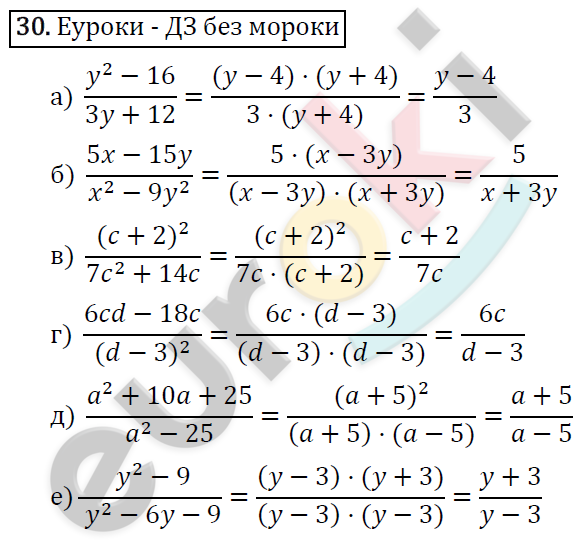 Алгебра 8 класс. ФГОС Макарычев, Миндюк, Нешков Задание 30