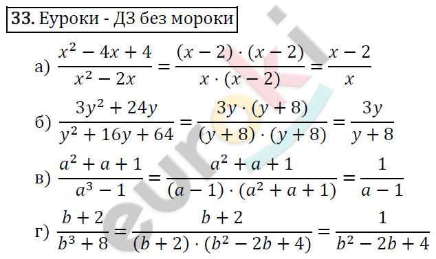 Алгебра 8 класс. ФГОС Макарычев, Миндюк, Нешков Задание 33