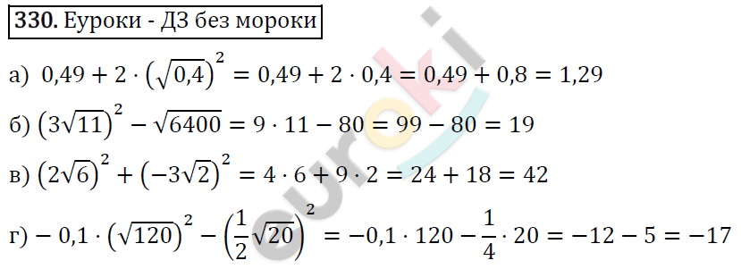 Алгебра 8 класс. ФГОС Макарычев, Миндюк, Нешков Задание 330