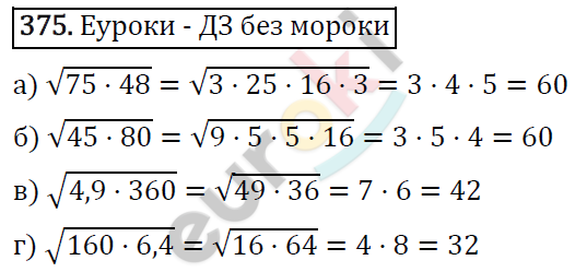 Алгебра 8 класс. ФГОС Макарычев, Миндюк, Нешков Задание 375