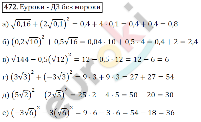 Алгебра 8 класс. ФГОС Макарычев, Миндюк, Нешков Задание 472