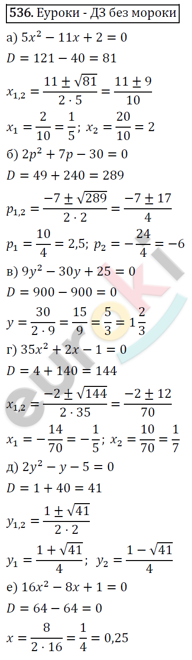 Алгебра 8 класс. ФГОС Макарычев, Миндюк, Нешков Задание 536