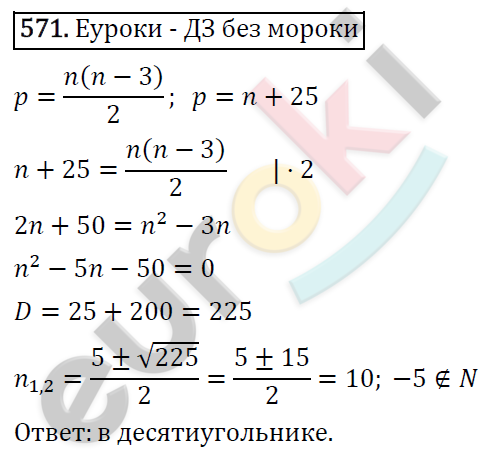 Алгебра 8 класс. ФГОС Макарычев, Миндюк, Нешков Задание 571
