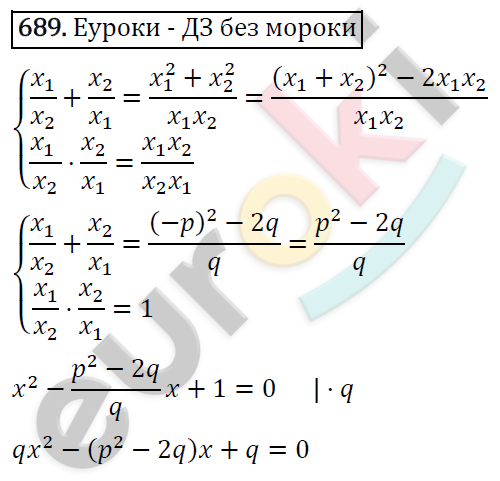 Алгебра 8 класс. ФГОС Макарычев, Миндюк, Нешков Задание 689