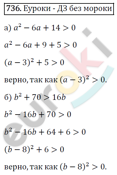 Алгебра 8 класс. ФГОС Макарычев, Миндюк, Нешков Задание 736