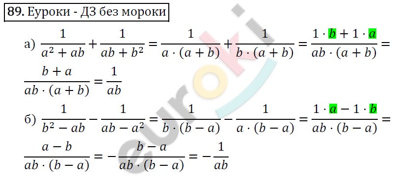 Алгебра 8 класс. ФГОС Макарычев, Миндюк, Нешков Задание 89