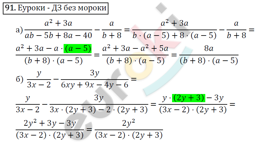 Алгебра 8 класс. ФГОС Макарычев, Миндюк, Нешков Задание 91