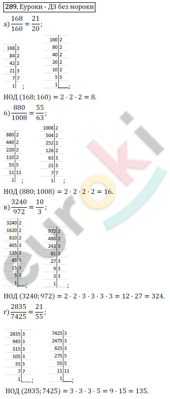 Математика 6 класс. ФГОС Виленкин, Жохов, Чесноков, Шварцбурд Задание 289