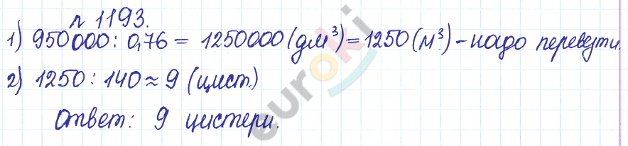 Сборник задач и упражнений по математике 5 класс Гамбарин, Зубарева Задание 1193