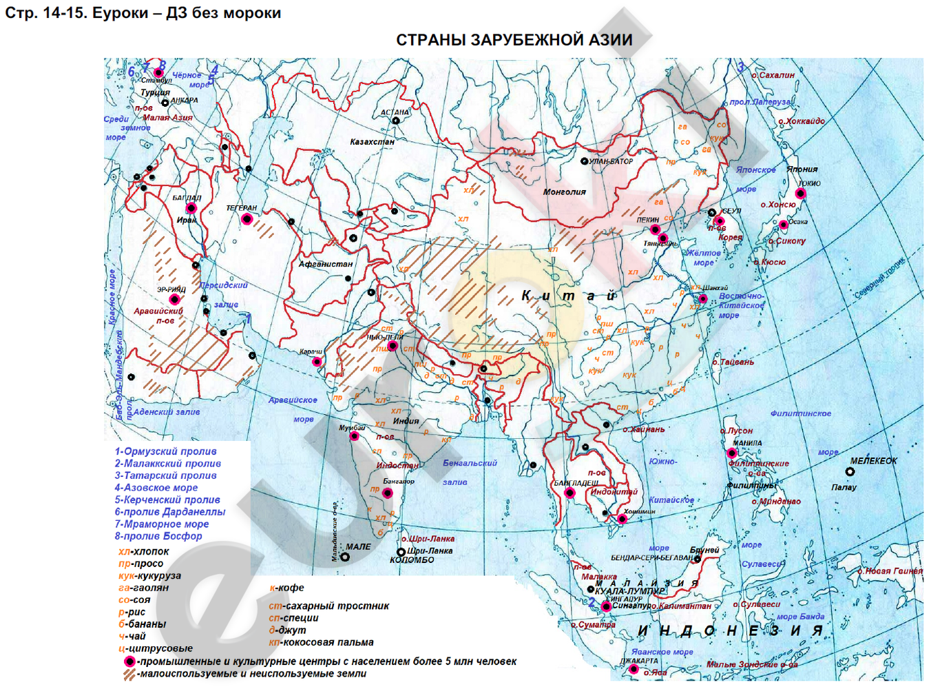 Контурные карты по географии 7 класс. ФГОС Курбский Страница 15