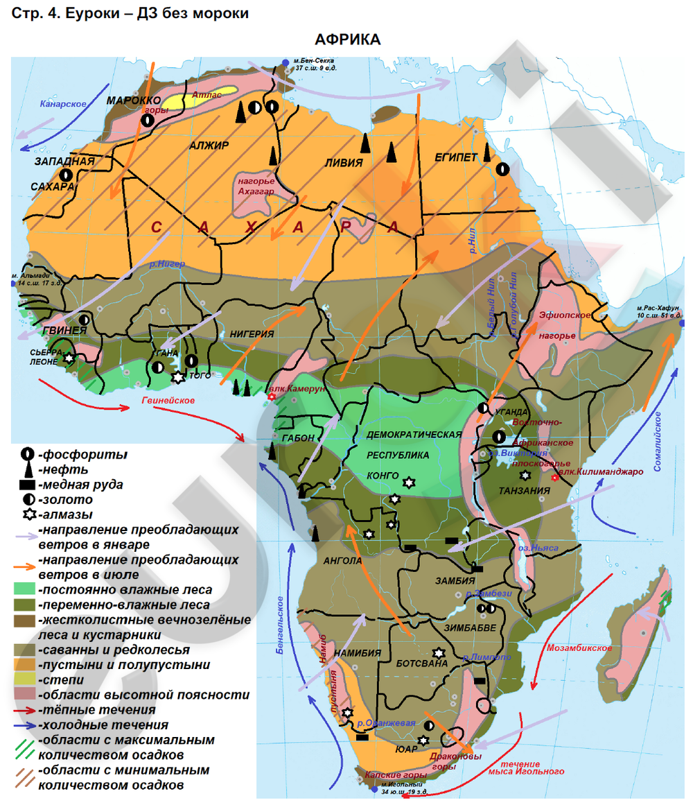 Контурные карты по географии 7 класс. ФГОС Курбский Страница 4