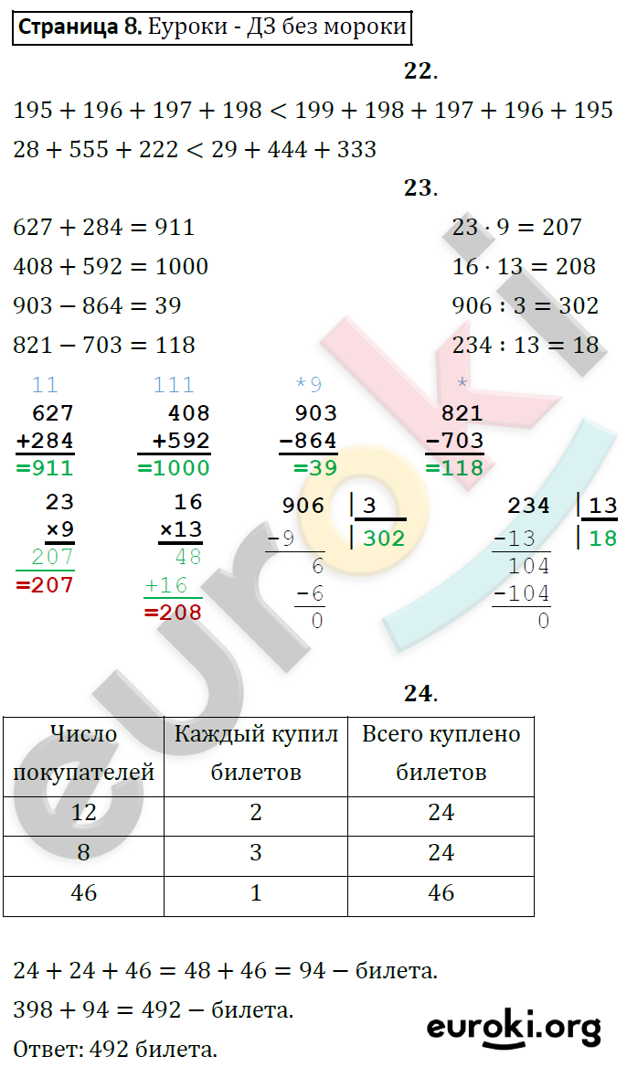 Рабочая тетрадь по математике 4 класс. Часть 1, 2. ФГОС Рудницкая, Юдачева Страница 8