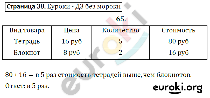 Рабочая тетрадь по математике 4 класс. Часть 1, 2. ФГОС Захарова, Юдина Страница 38