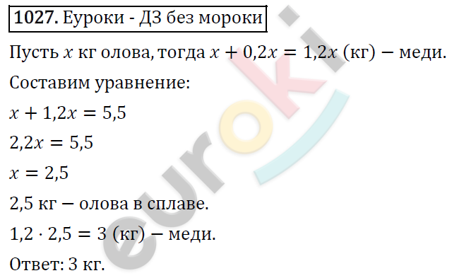 Алгебра 7 класс. ФГОС Мерзляк, Полонский, Якир Задание 1027