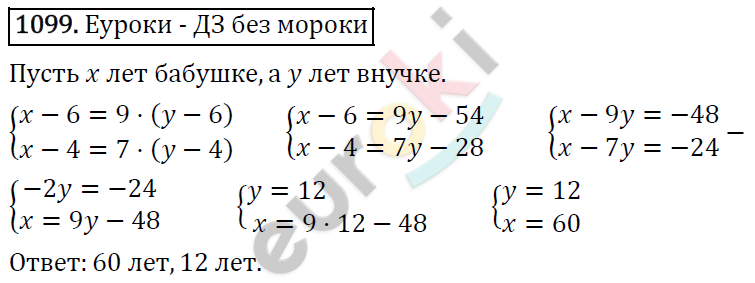 Алгебра 7 класс. ФГОС Мерзляк, Полонский, Якир Задание 1099