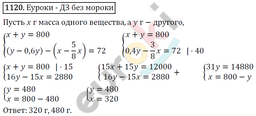 Алгебра 7 класс. ФГОС Мерзляк, Полонский, Якир Задание 1120