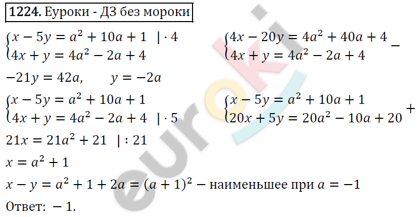 Алгебра 7 класс. ФГОС Мерзляк, Полонский, Якир Задание 1224