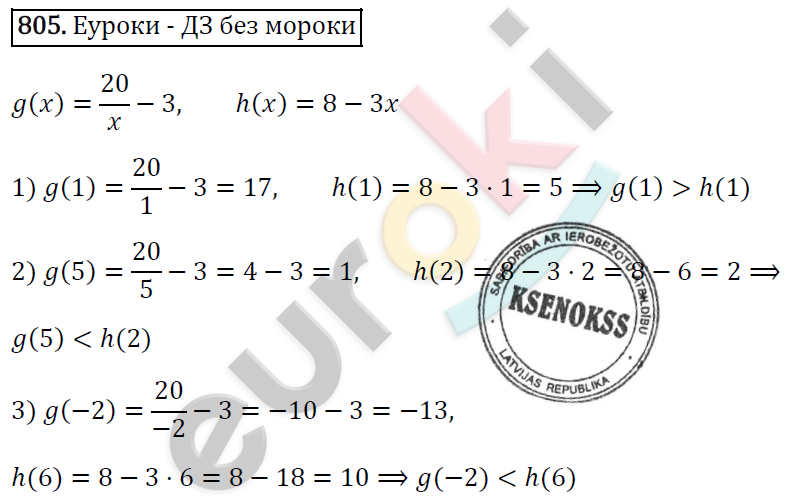 Алгебра 7 класс. ФГОС Мерзляк, Полонский, Якир Задание 805