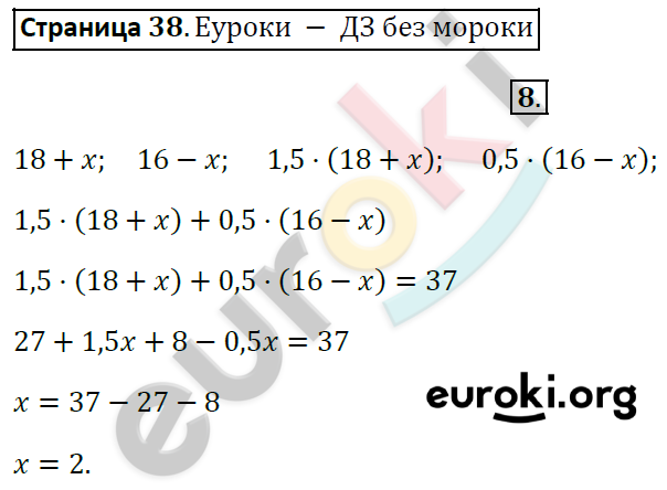 Рабочая тетрадь по алгебре 7 класс. Часть 1, 2. ФГОС Ерина. К учебнику Макарычева Страница 38