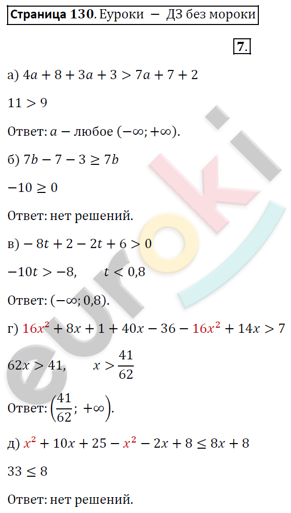 Рабочая тетрадь по алгебре 8 класс. ФГОС Ерина. К учебнику Макарычева Страница 130