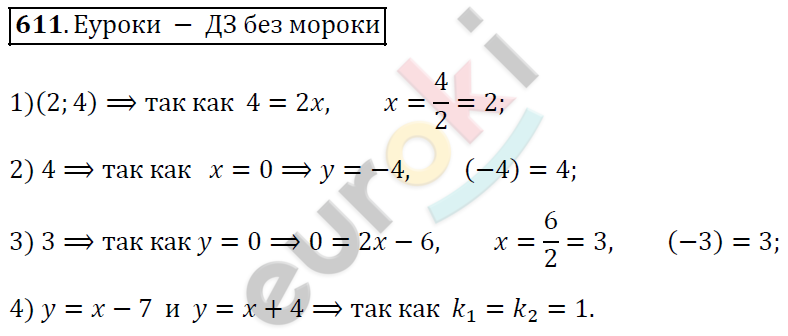 Алгебра 7 класс. ФГОС Колягин, Ткачева, Фёдорова Задание 611