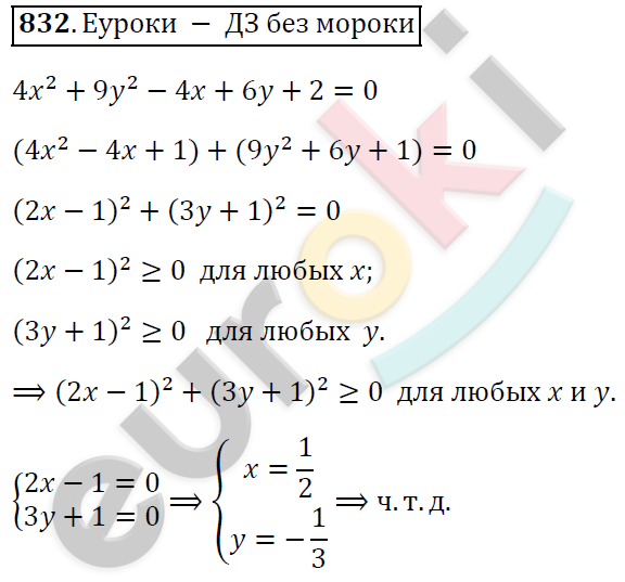 Алгебра 7 класс. ФГОС Колягин, Ткачева, Фёдорова Задание 832