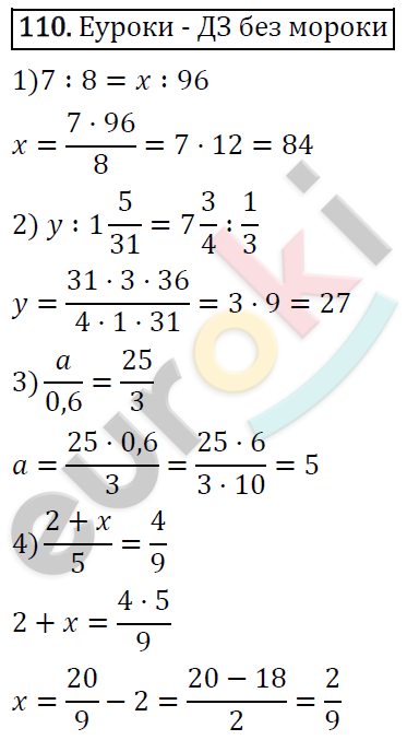 Дидактические материалы по математике 6 класс Мерзляк, Полонский, Рабинович Вариант 110