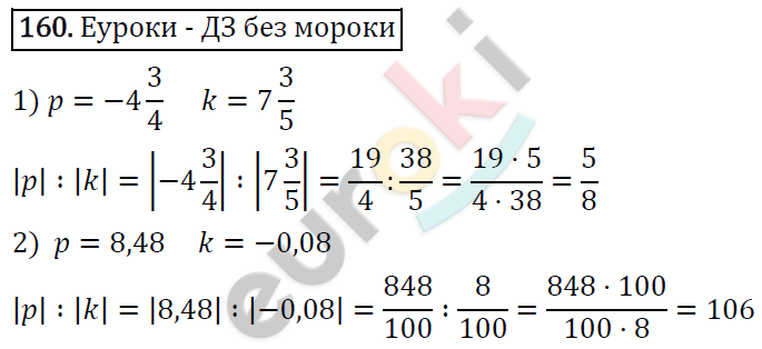 Дидактические материалы по математике 6 класс Мерзляк, Полонский, Рабинович Вариант 160