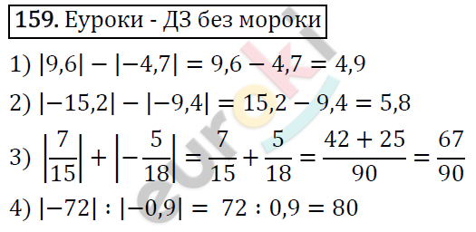 Дидактические материалы по математике 6 класс Мерзляк, Полонский, Рабинович Вариант 159