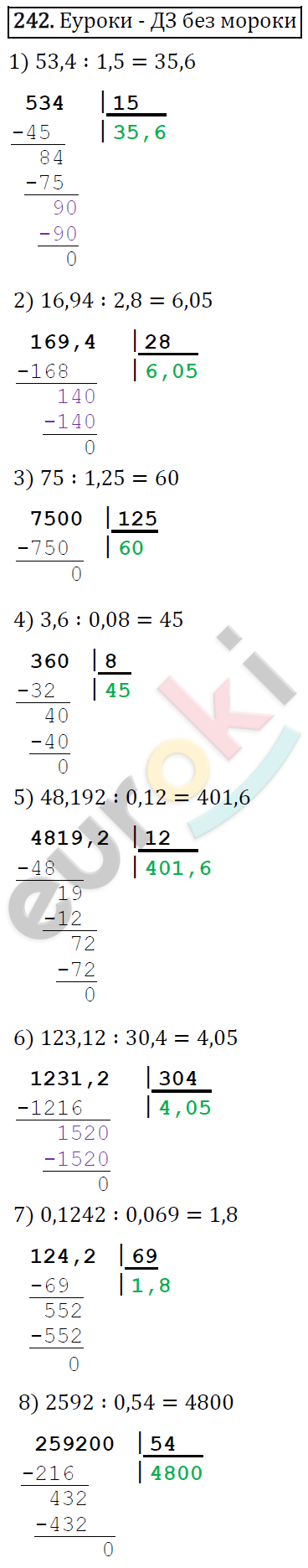 Дидактические материалы по математике 5 класс Мерзляк, Рабинович, Полонский Вариант 242