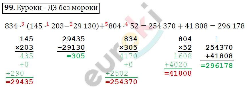 Дидактические материалы по математике 5 класс Мерзляк, Рабинович, Полонский Вариант 99