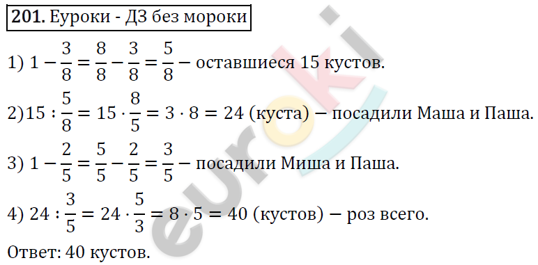 Дидактические материалы по математике 5 класс Мерзляк, Рабинович, Полонский Вариант 201