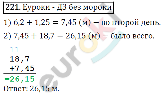 Дидактические материалы по математике 5 класс Мерзляк, Рабинович, Полонский Вариант 221