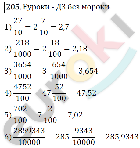 Дидактические материалы по математике 5 класс Мерзляк, Рабинович, Полонский Вариант 205